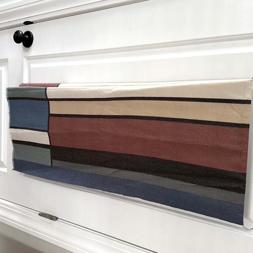 Unisex Earth tones multicolor colorblock scarf